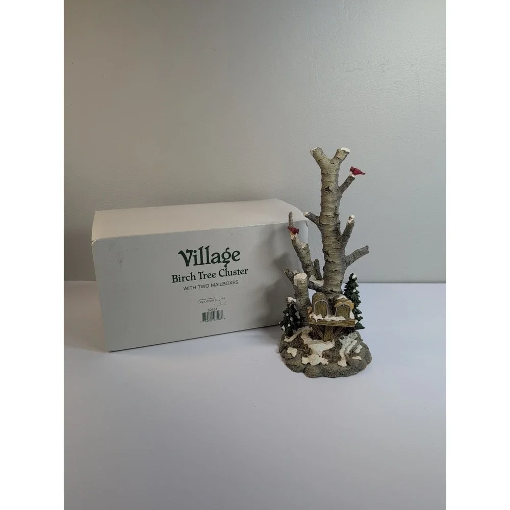 Dept‎ 56 Village Birch Tree Cluster with Two Mailboxes #52631 EUC